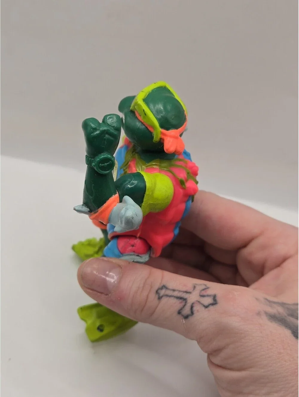 Vintage 1990 TMNT Teenage Mutant Ninja Turtles Mike the Sewer Surfer Missing Arm